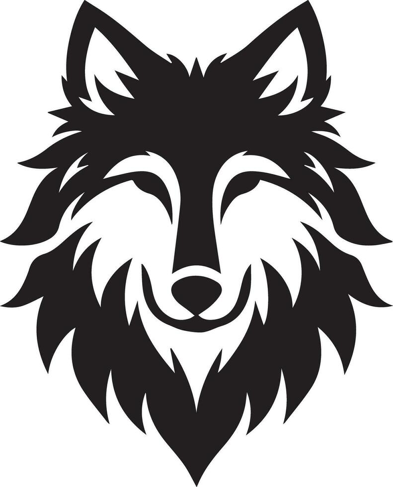 Wolf silhouette editable vector illustration isolated over white background