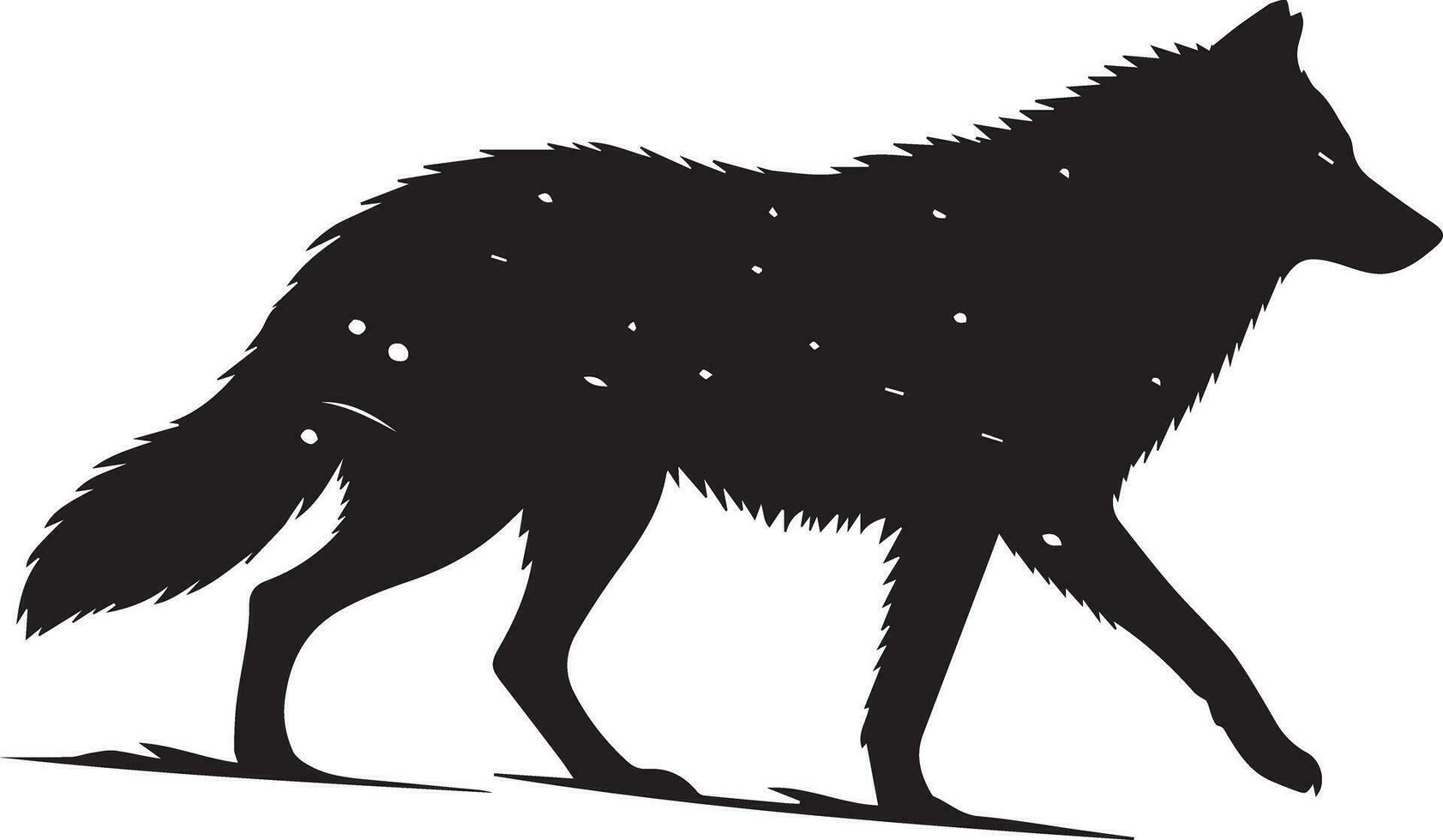 Wolf silhouette editable vector illustration isolated over white background