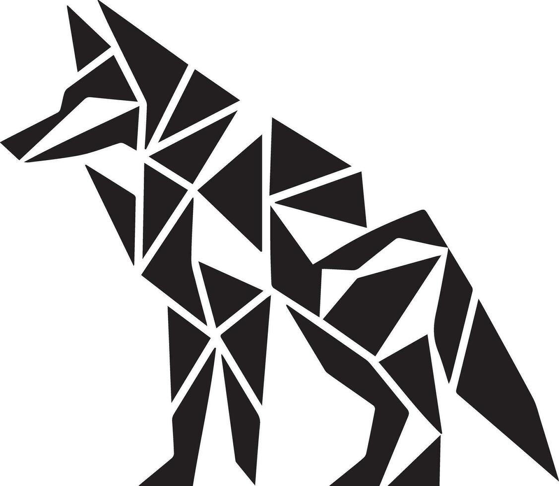 Wolf silhouette editable vector illustration isolated over white background