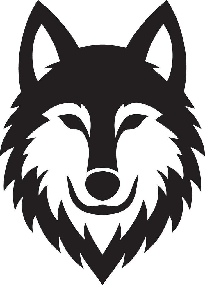 Wolf silhouette editable vector illustration isolated over white background