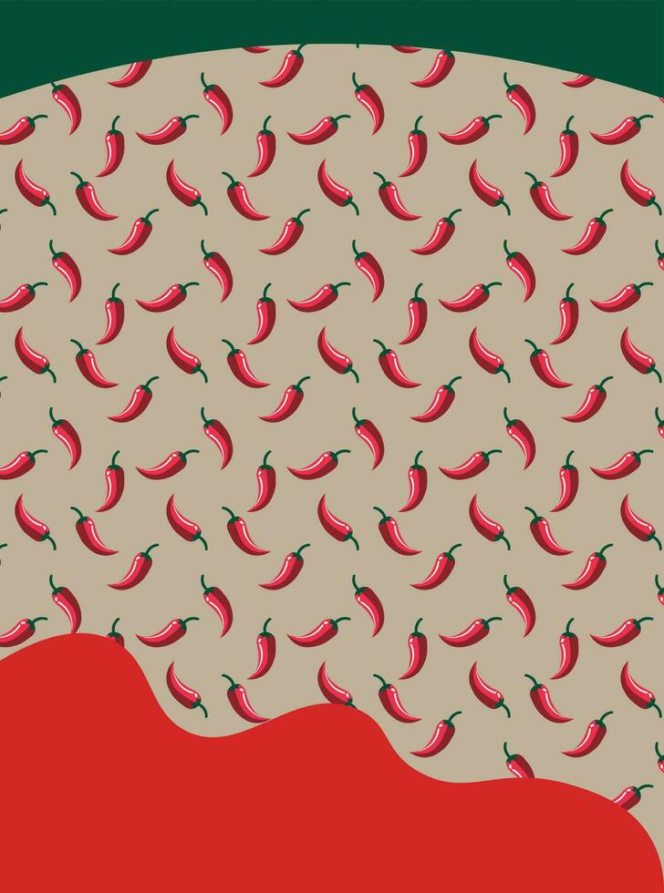 Pepper theme background, foods for design, with pepper pattern, background for foods or textile vector