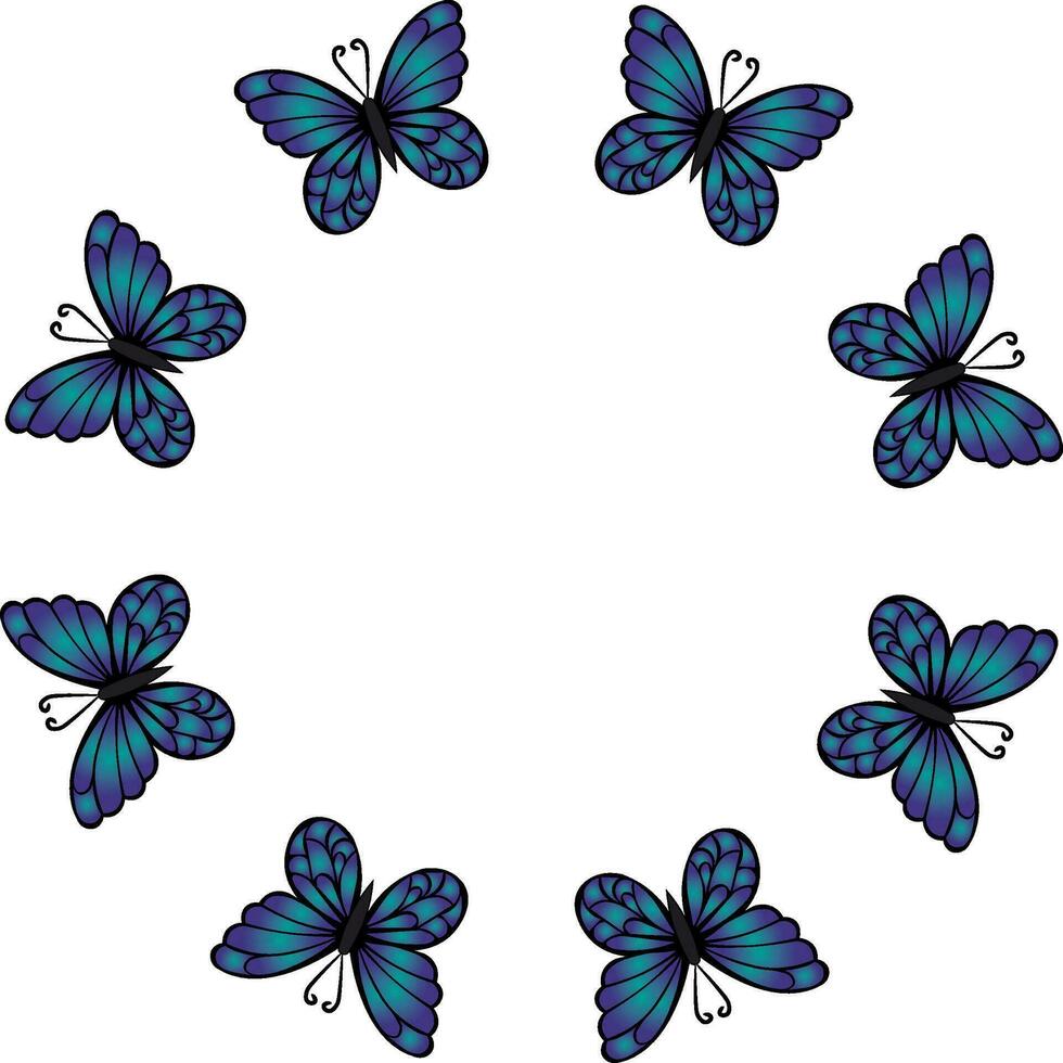 ilustración con vistoso, vibrante mariposas antecedentes vector