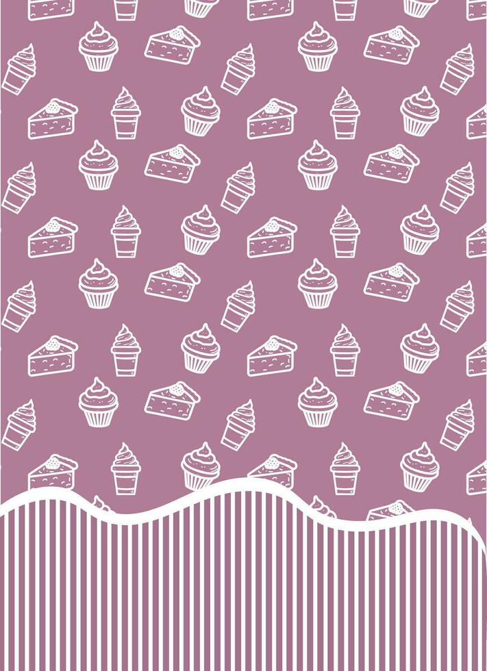 Cake theme background, cupcake, with cake pattern, background vector
