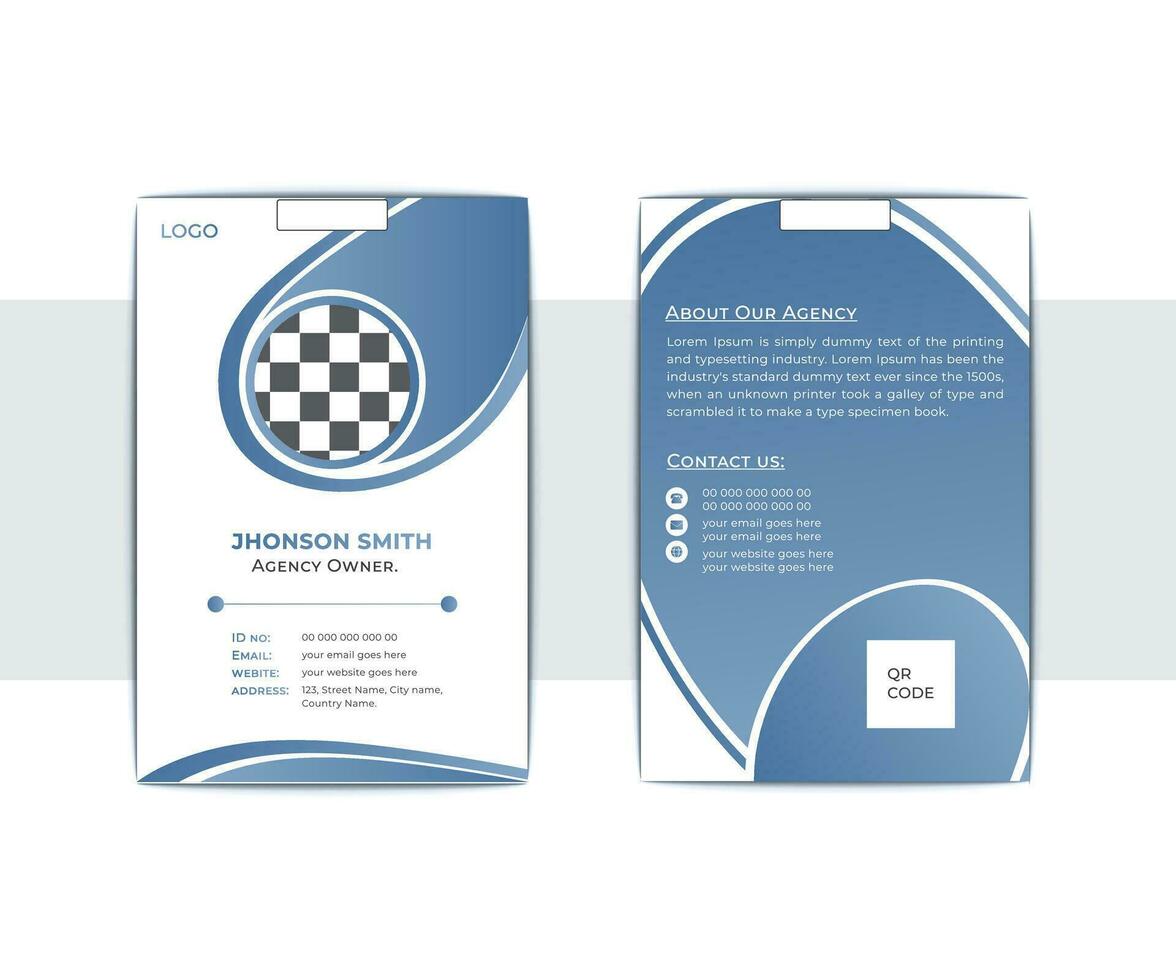 Creative and Modern ID Card DesignTemplate For Travel Agency vector