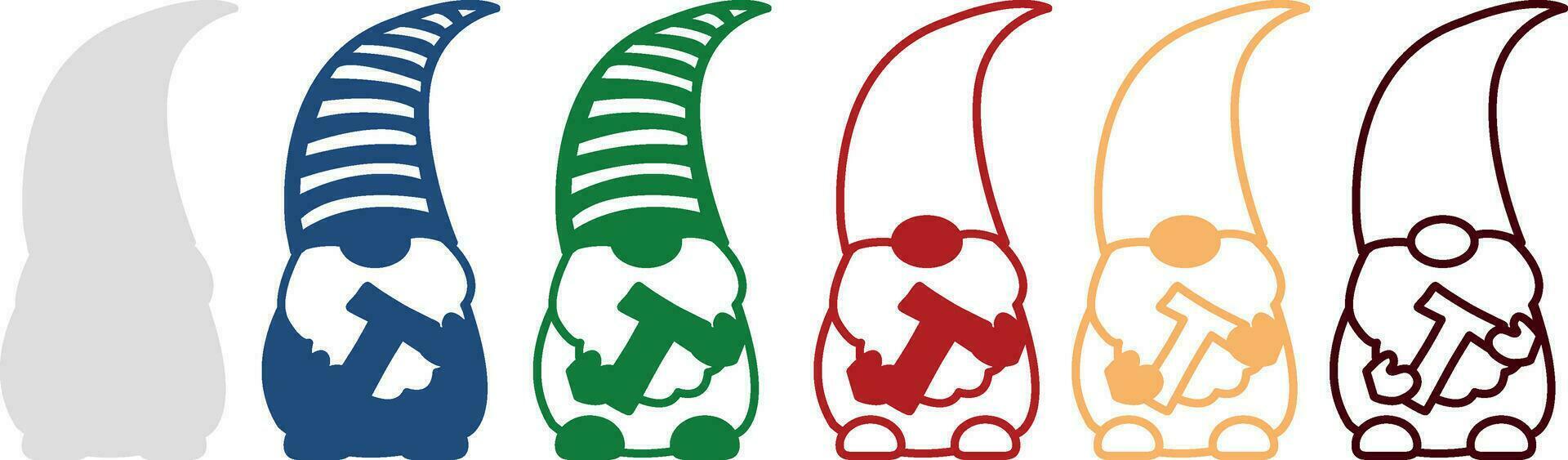 Christmas Gnome With Letter T vector