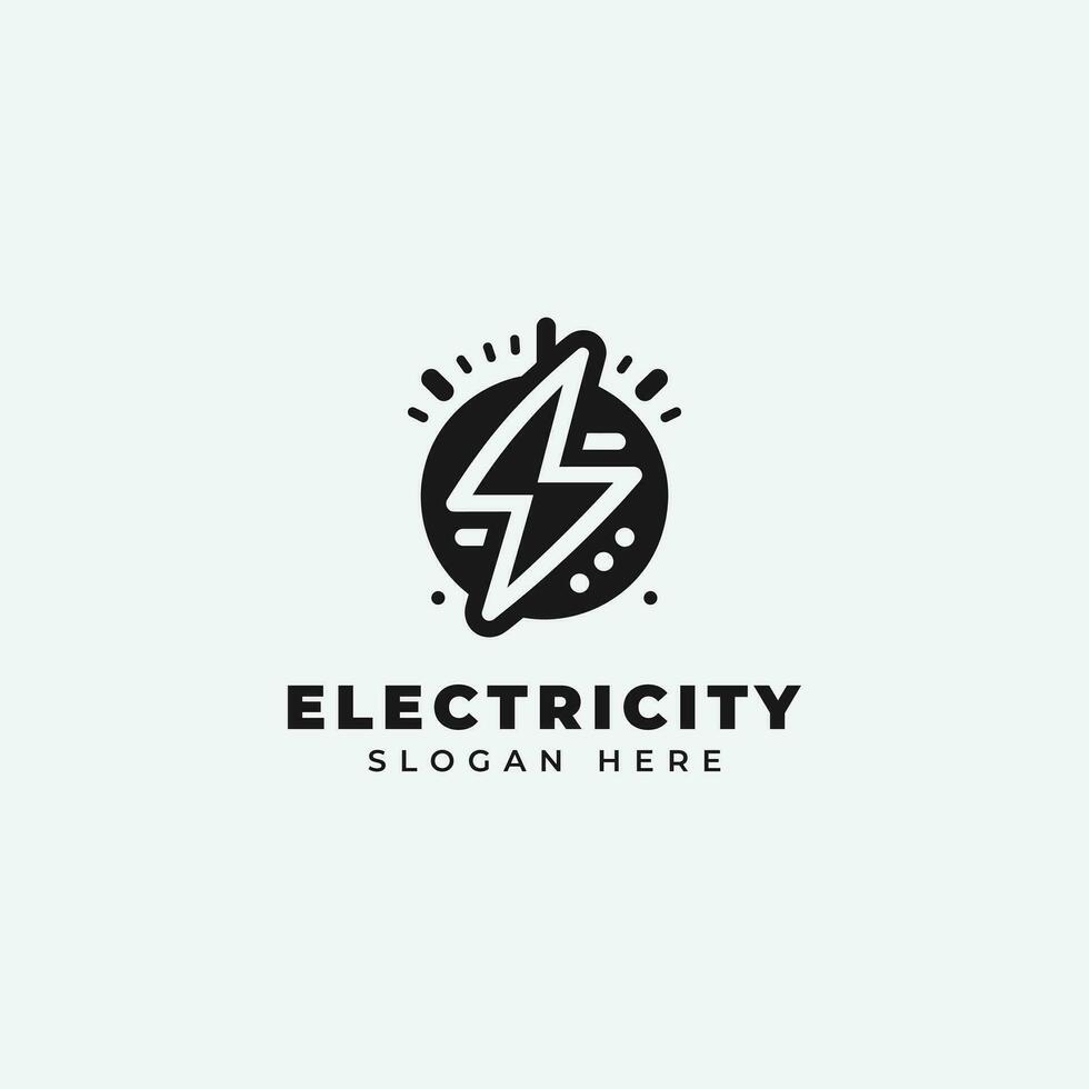 electrical logo design, in a monochrome, simple style, and in black and white vector