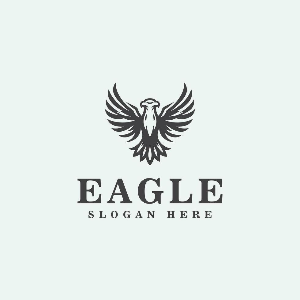 Eagle logo design, in monochrome sport style, black and white vector