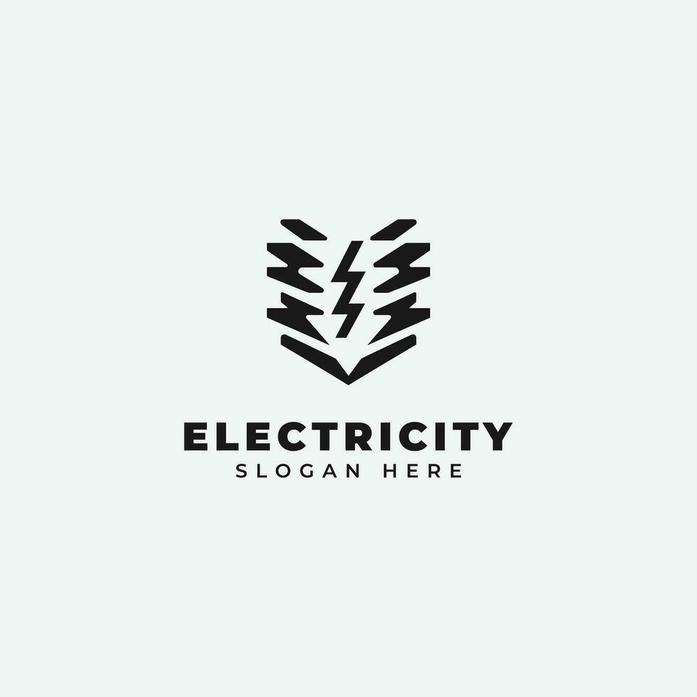 eléctrico logo diseño, en un monocromo, sencillo estilo, y en negro y blanco vector