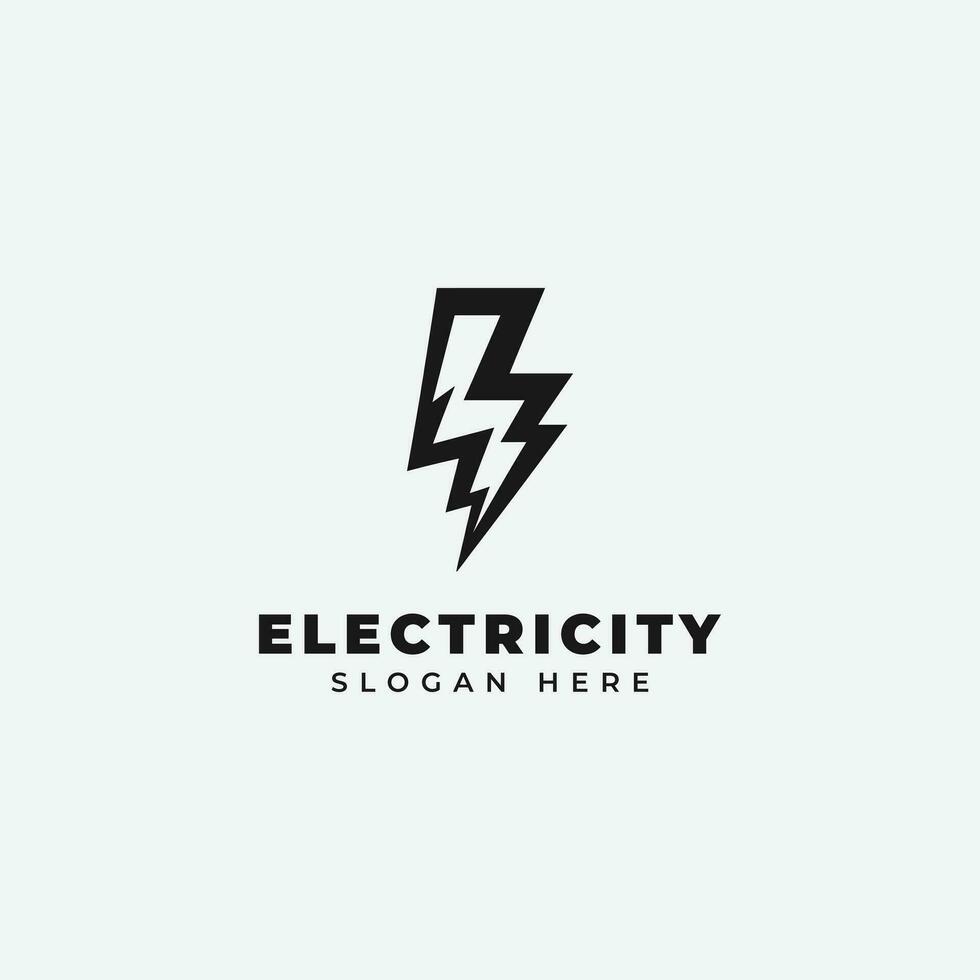 eléctrico logo diseño, en un monocromo, sencillo estilo, y en negro y blanco vector