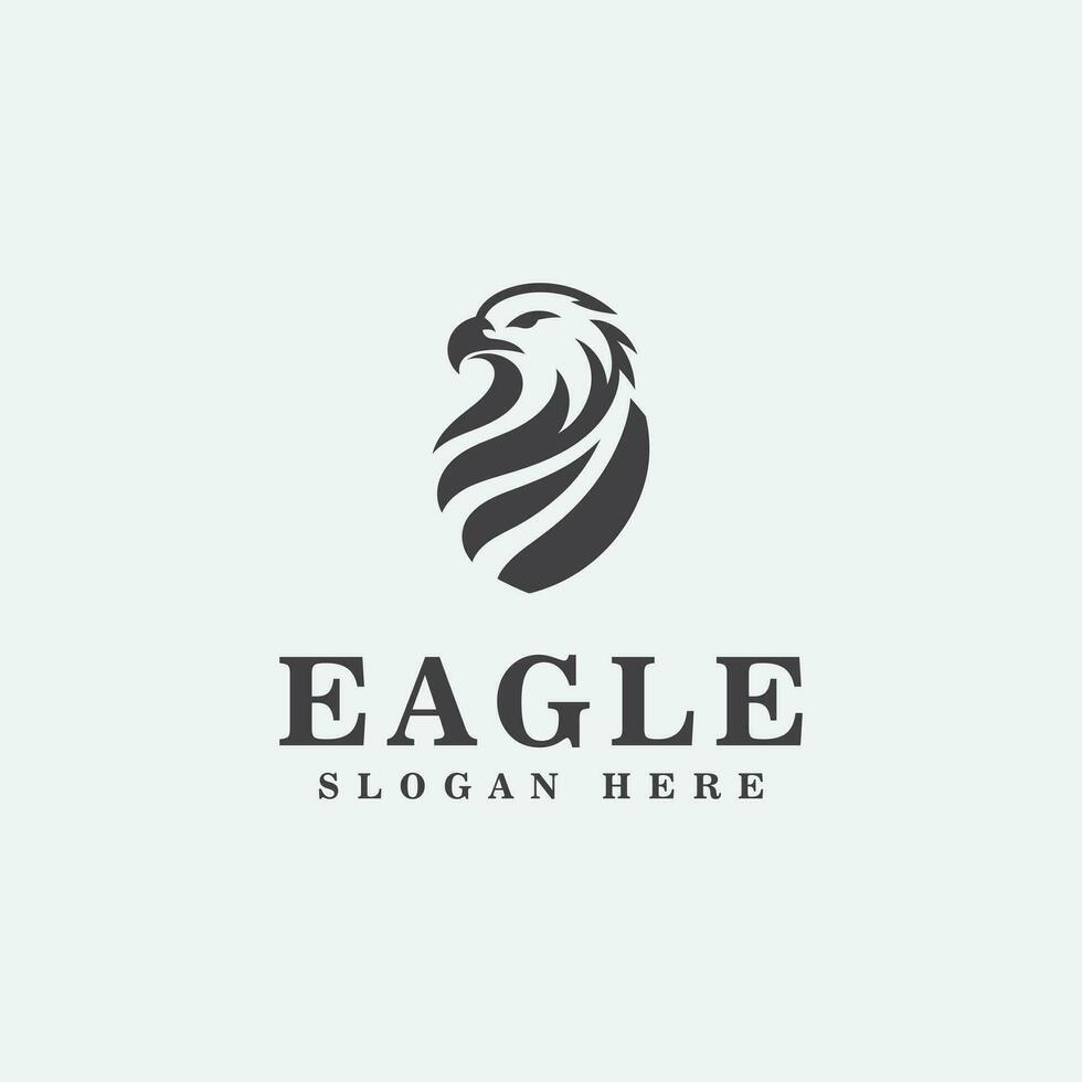 Eagle logo design, in monochrome sport style, black and white vector