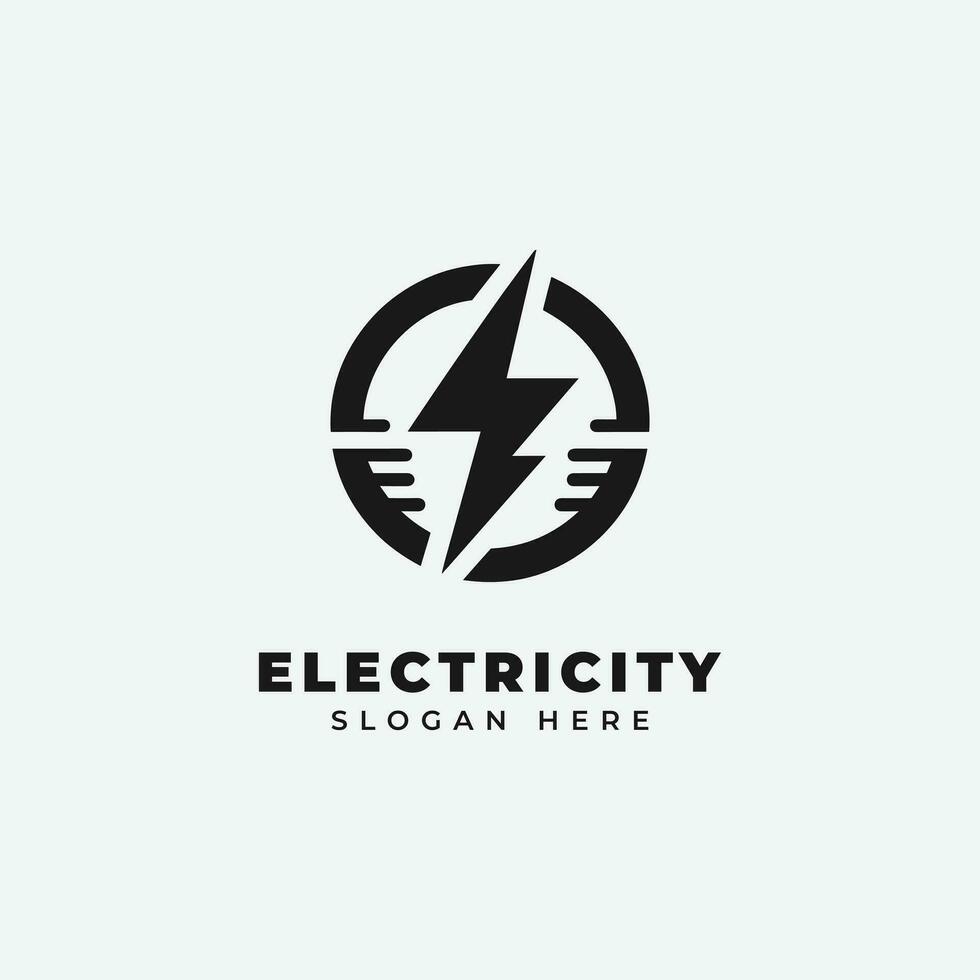 electrical logo design, in a monochrome, simple style, and in black and white vector