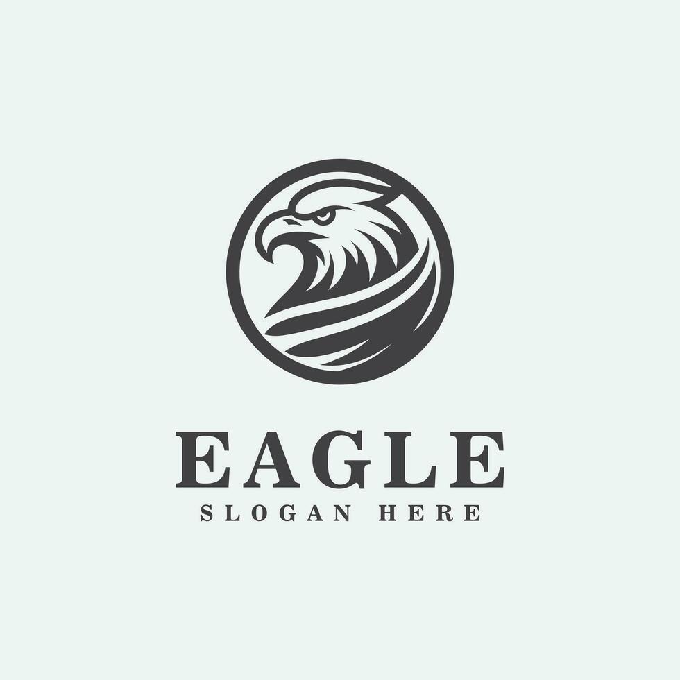 Eagle logo design, in monochrome sport style, black and white vector