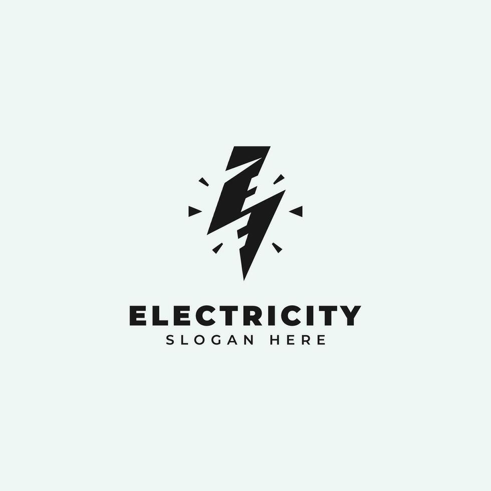 eléctrico logo diseño, en un monocromo, sencillo estilo, y en negro y blanco vector