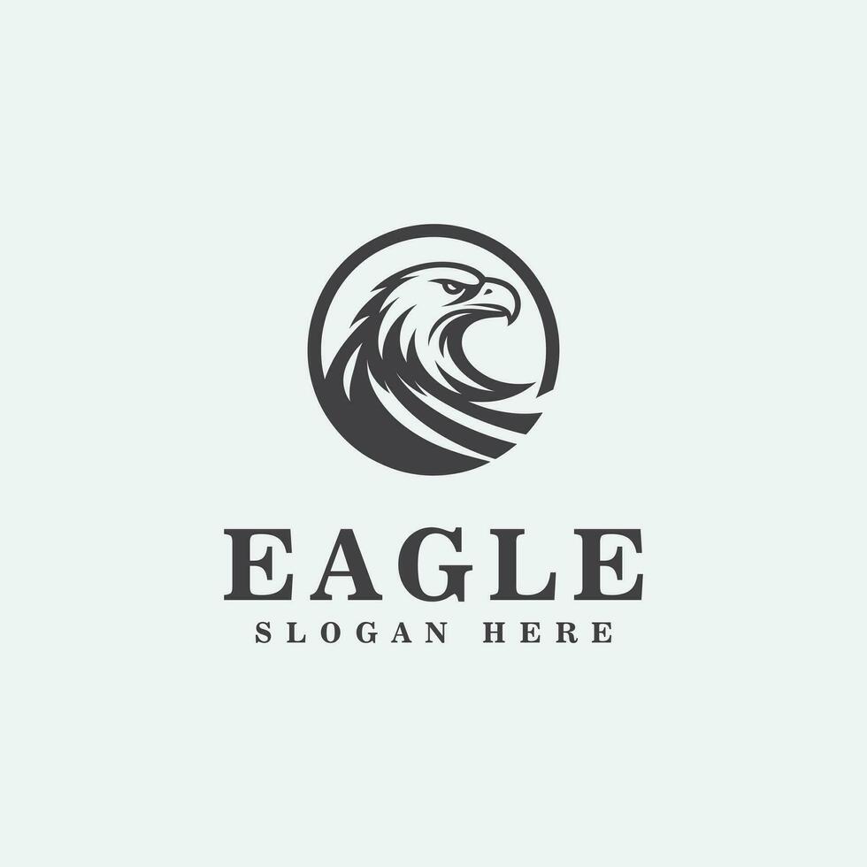 Eagle logo design, in monochrome sport style, black and white vector