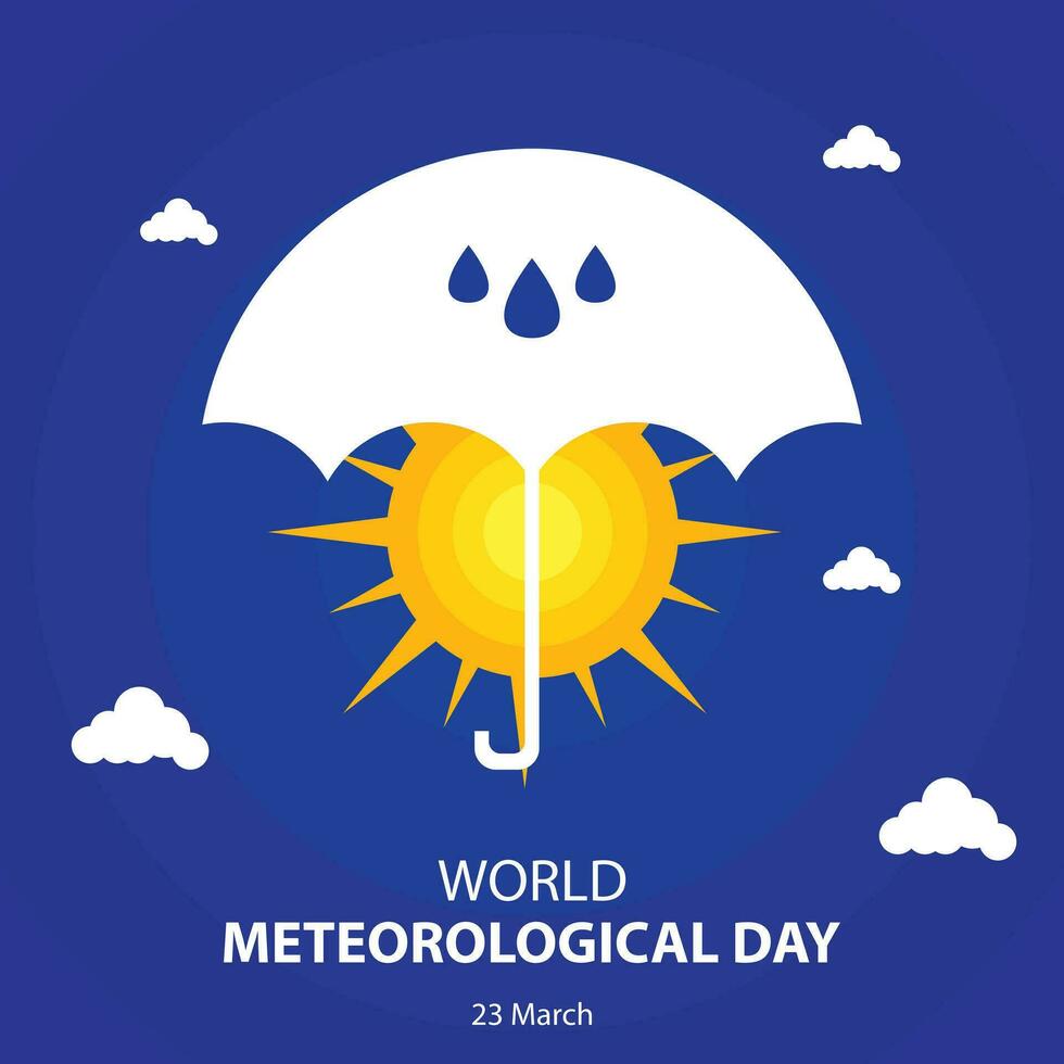 ilustración vector gráfico de el Dom detrás el paraguas, Perfecto para internacional día, mundo meteorológico día, celebrar, saludo tarjeta, etc.