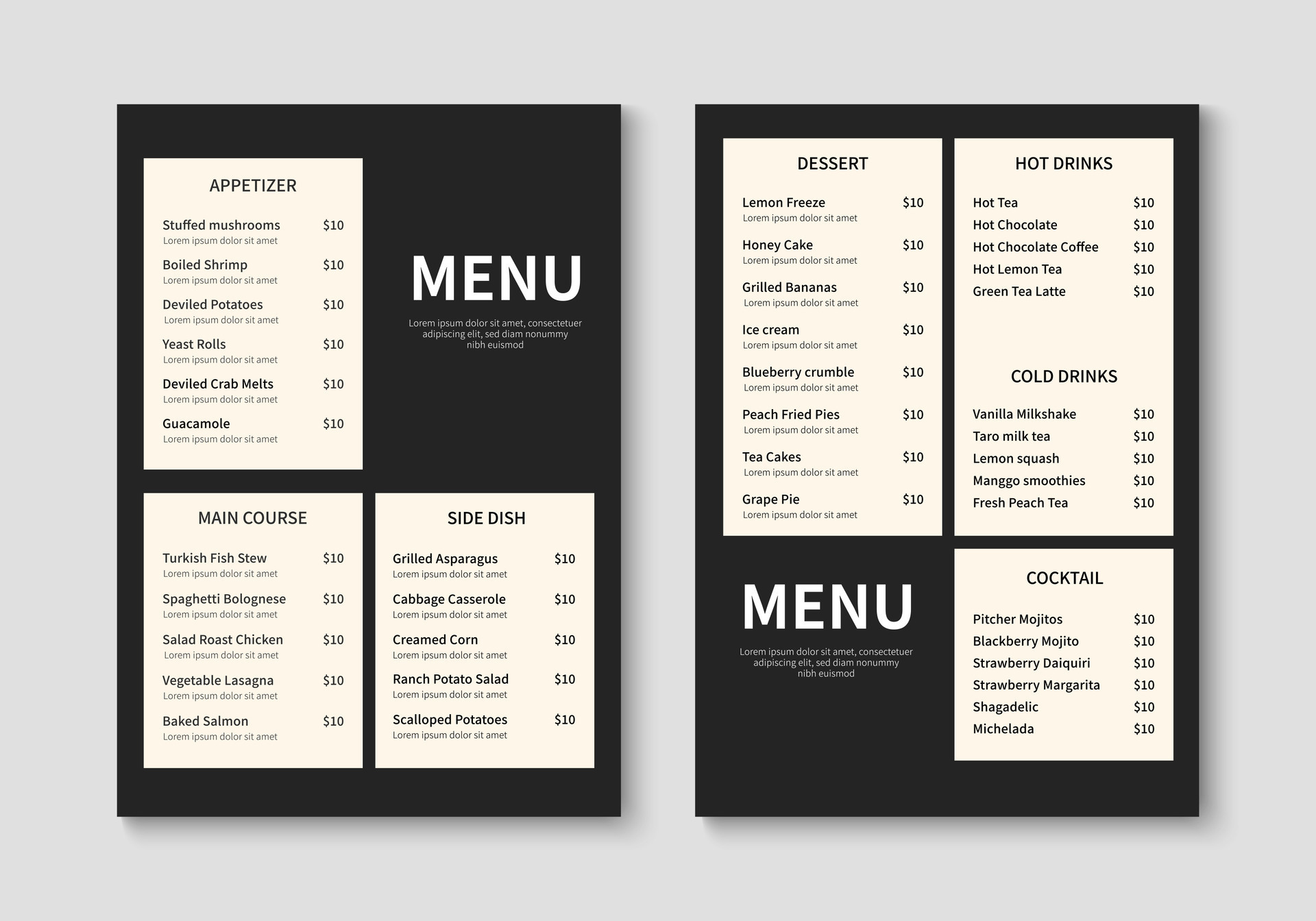 Menu Designs And Layouts
