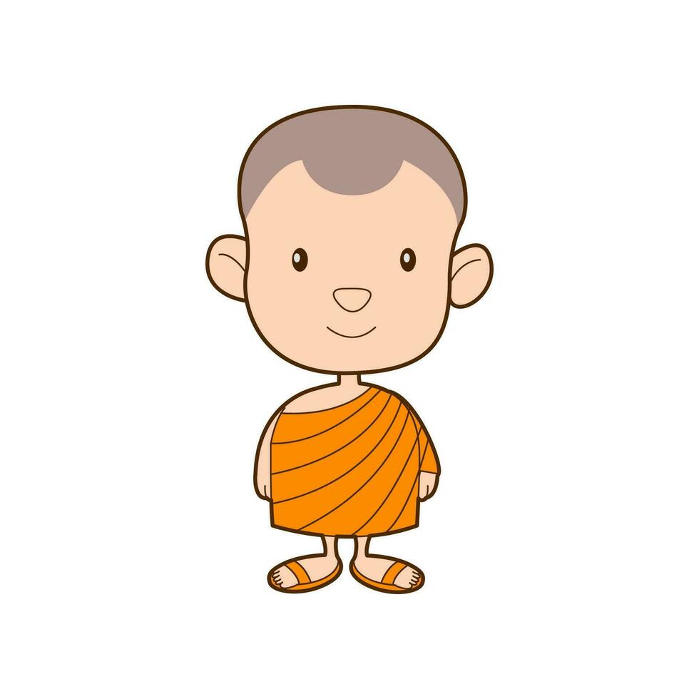 cute and lovely cartoon of monk vector