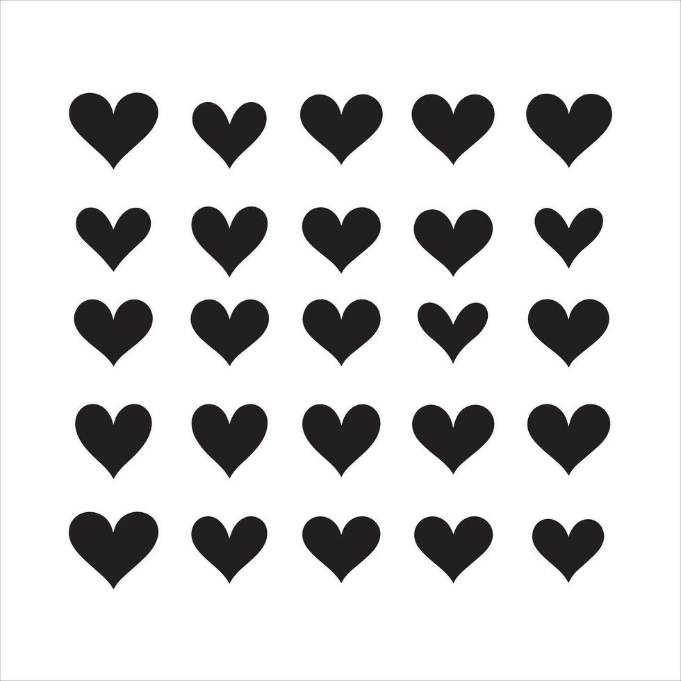 A black silhouette Heart set vector