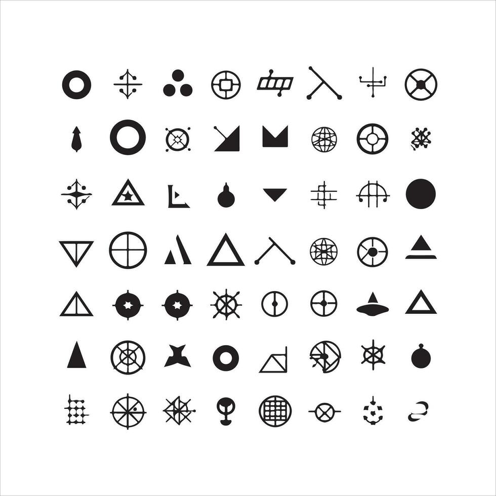 A black silhouette Mathematical symbol set vector