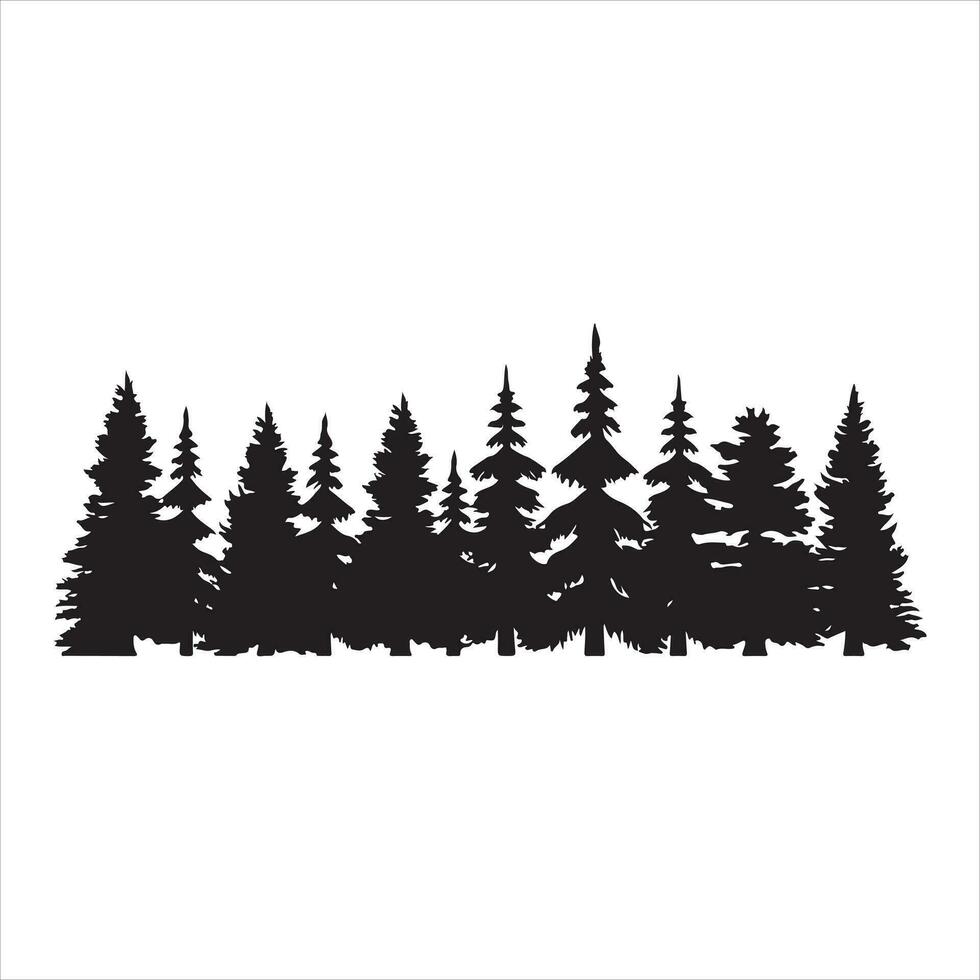 A black silhouette  Forest vector