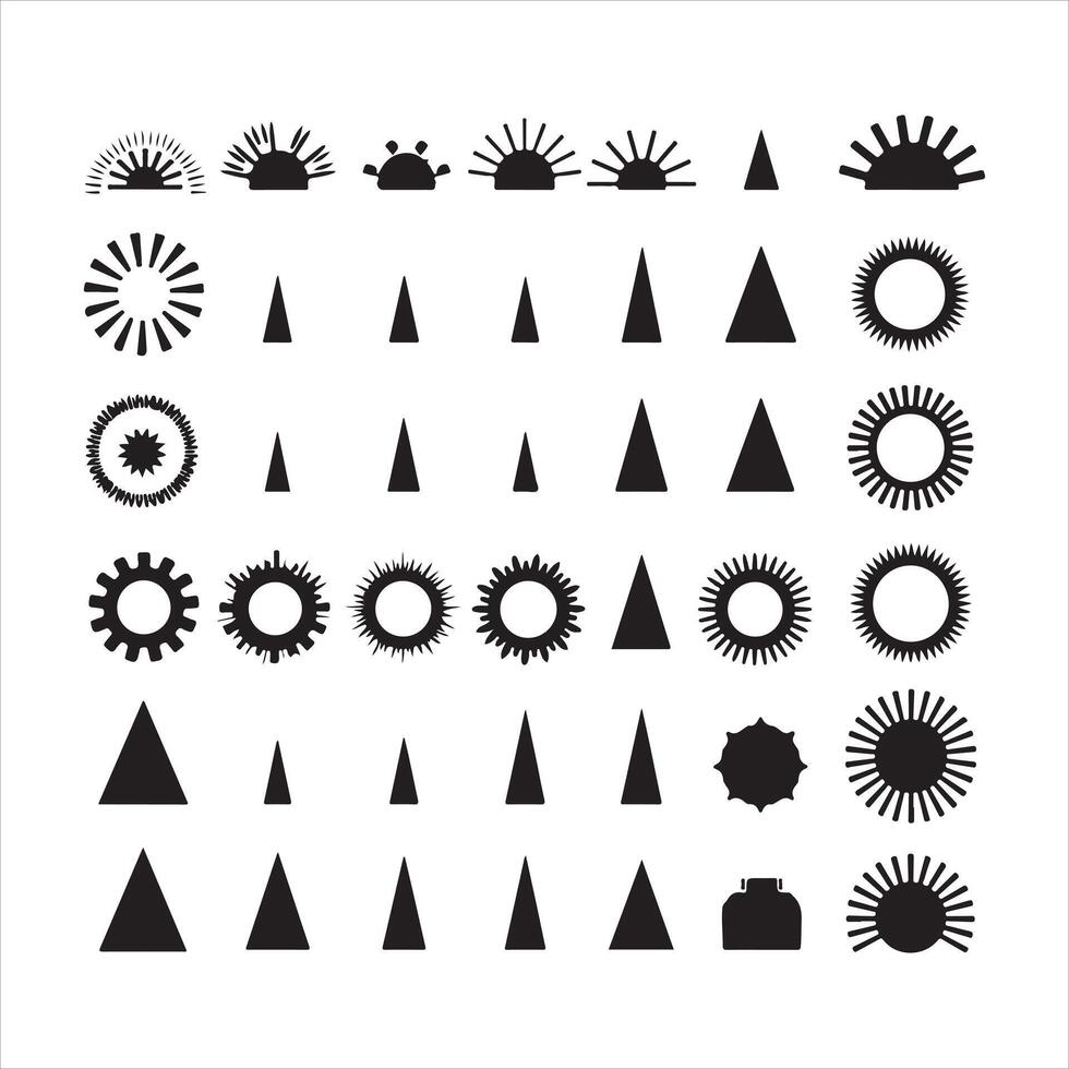 A black silhouette Loading symbol set vector