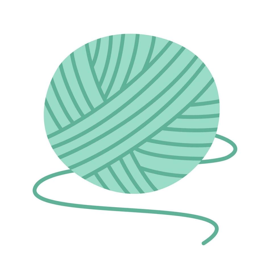 a ball of yarn with a thread on a white background vector