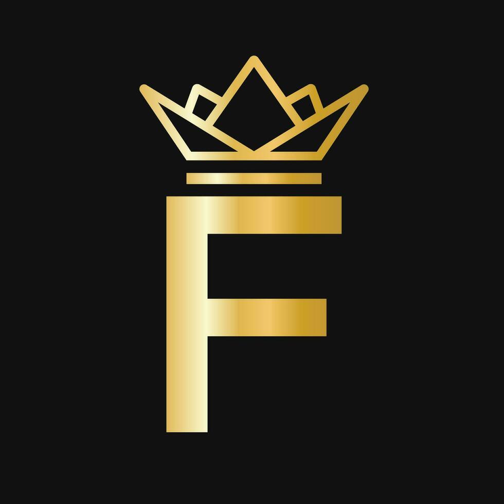 Letter F Crown Logo. Crown Logo for Beauty, Fashion, Star, Elegant, Luxury Sign vector