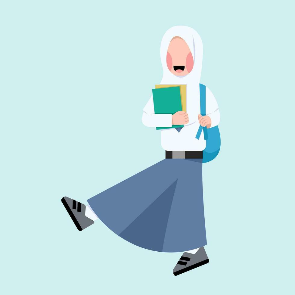 Indonesian Hijab Senior High School Student vector