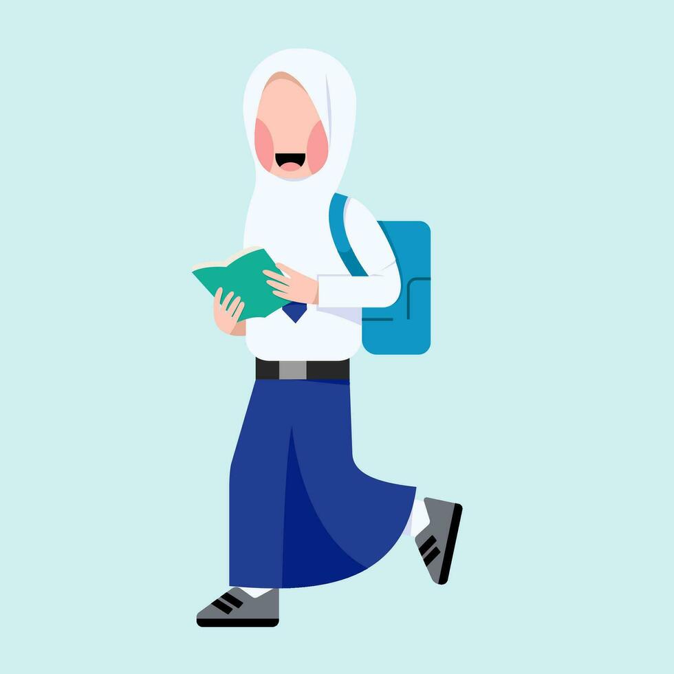 indonesio hijab júnior alto colegio estudiante vector