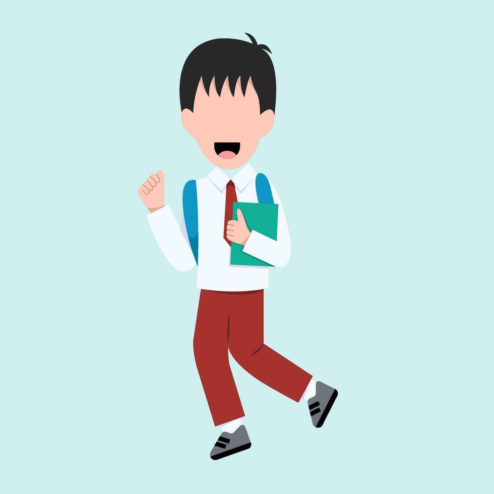 Indonesian Elementary School Student Character vector