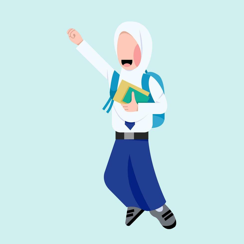 Indonesian Hijab Junior High School Student vector