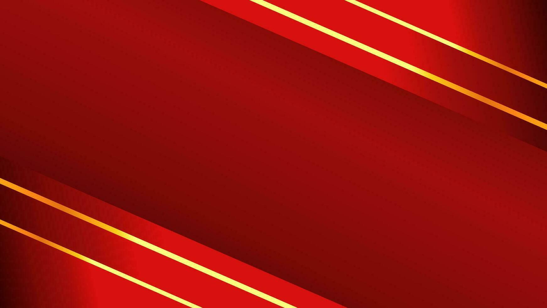 Abstract 3d gold red ribbon on red background. Red luxury background with golden line. Luxury background with golden line decoration. vector