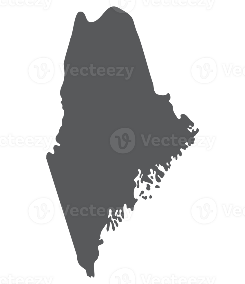 Maine state map. Map of the U.S. state of Maine. png