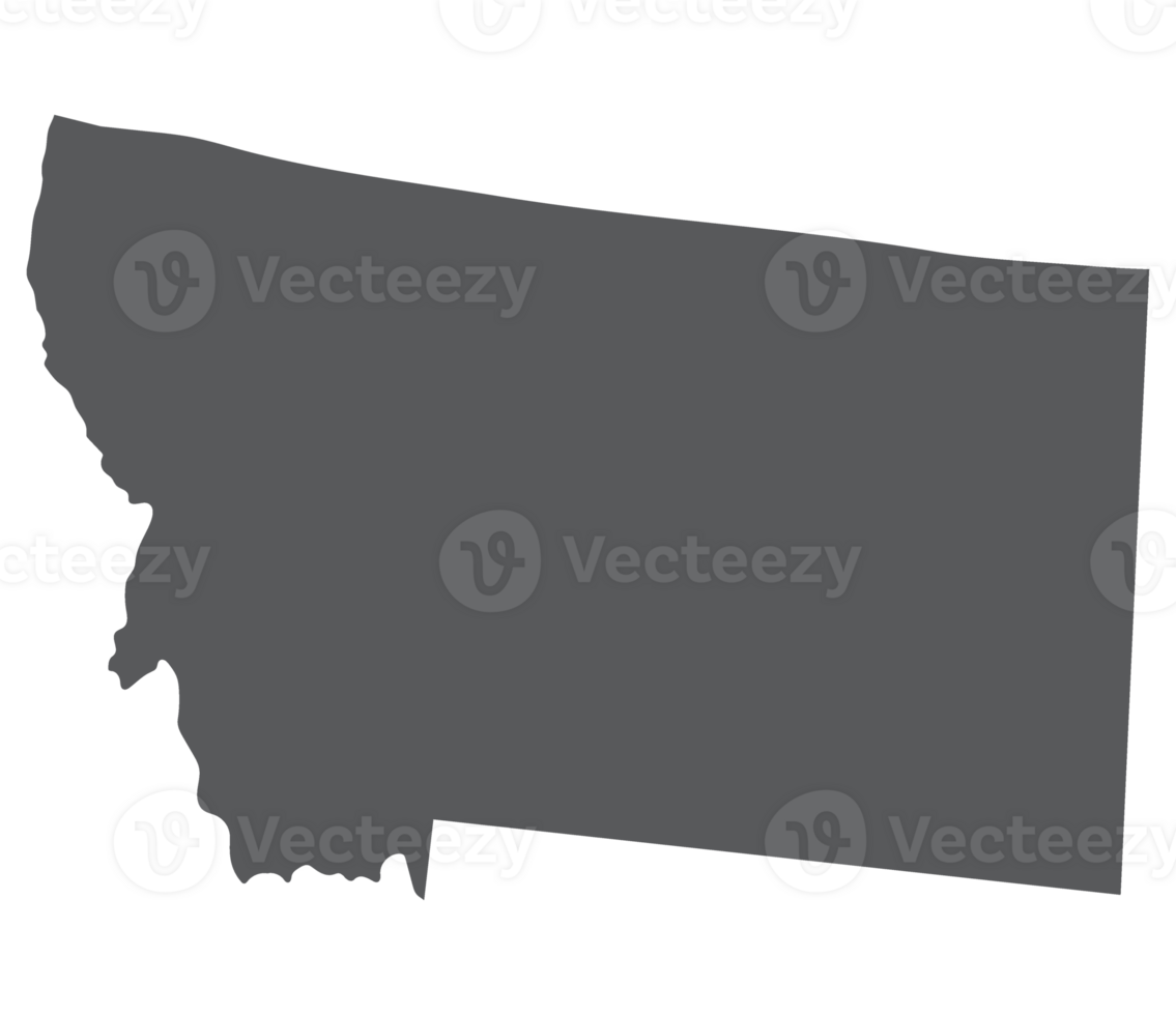 Montana state map. Map of the U.S. state of Montana. png