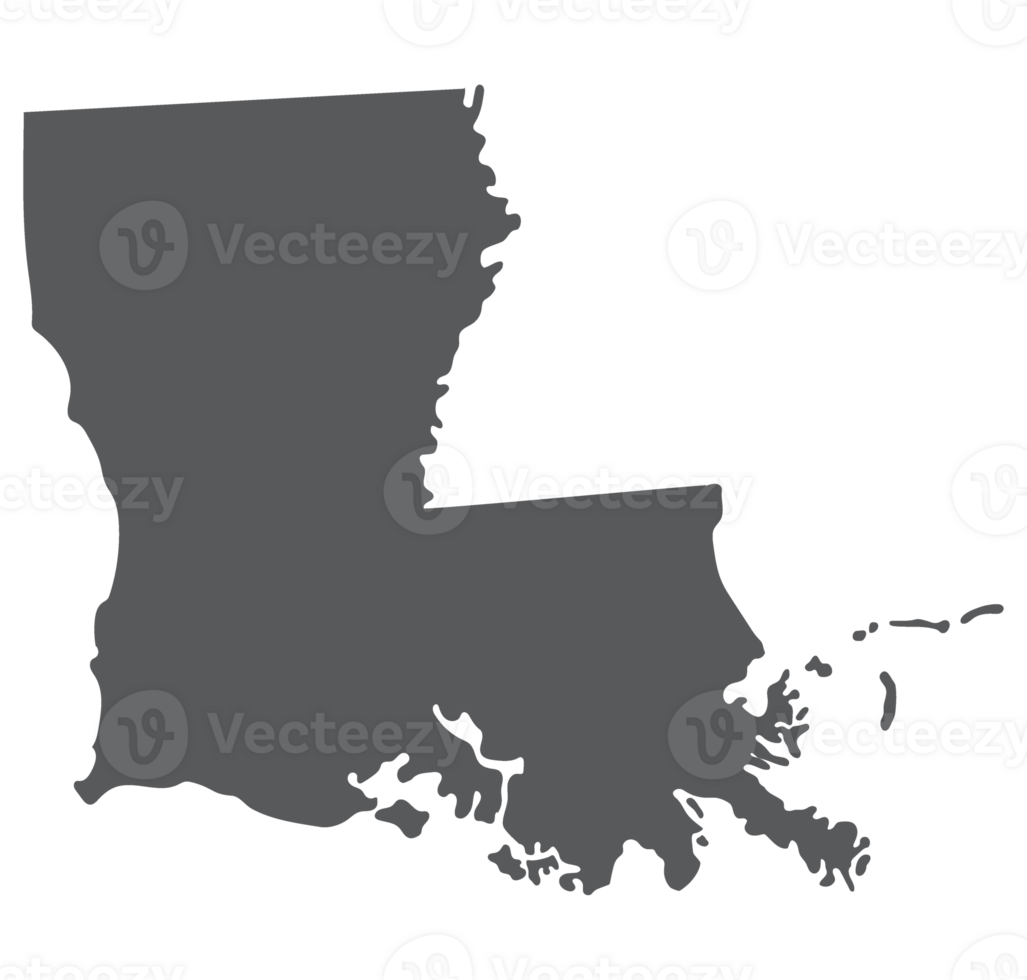 Louisiana state map. Map of the U.S. state of Louisiana. png