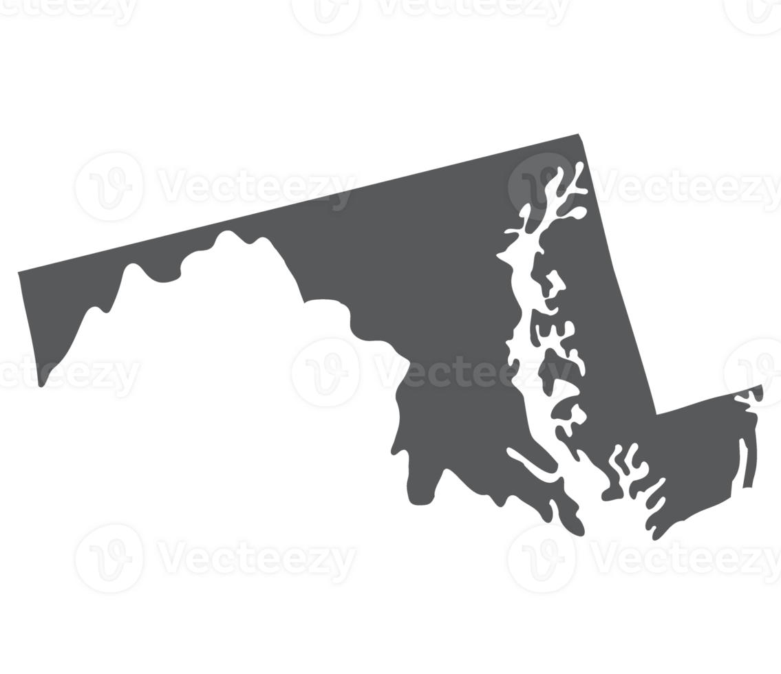 Maryland state map. Map of the U.S. state of Maryland. png