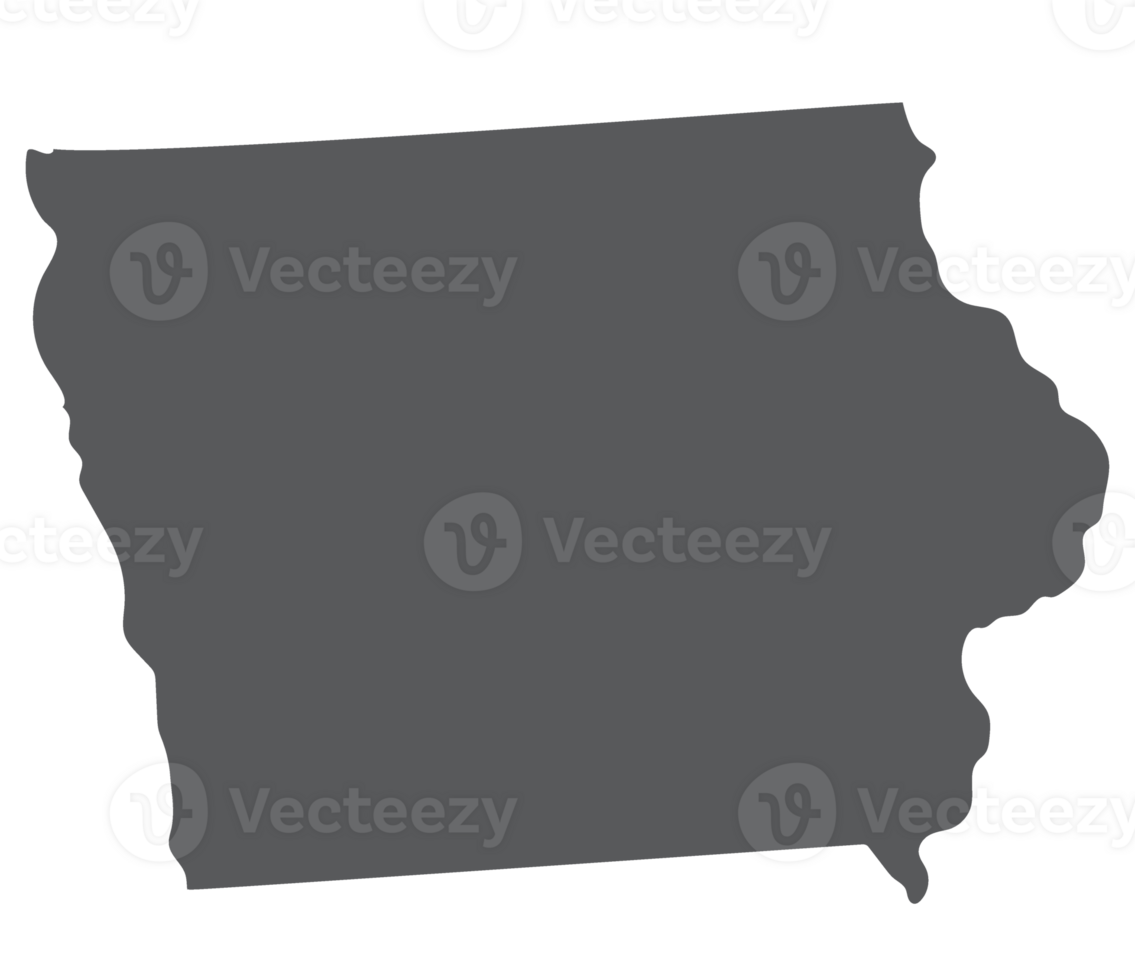 Iowa state map. Map of the U.S. state of Iowa. png