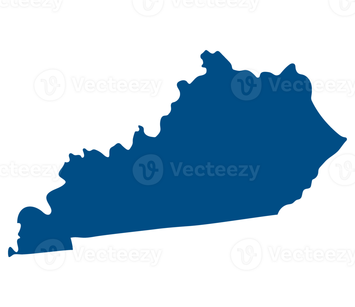 Kentucky state map. Map of the U.S. state of Kentucky. png