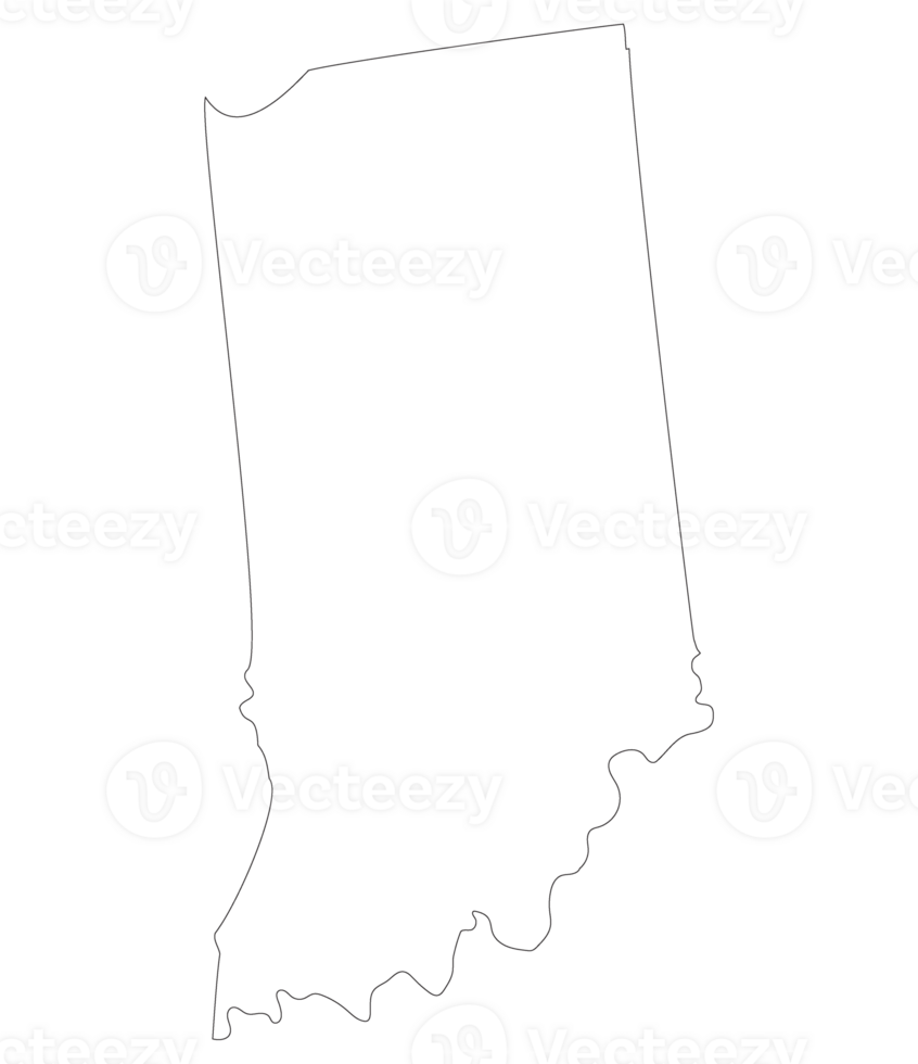 Indiana state map. Map of the U.S. state of Indiana. png