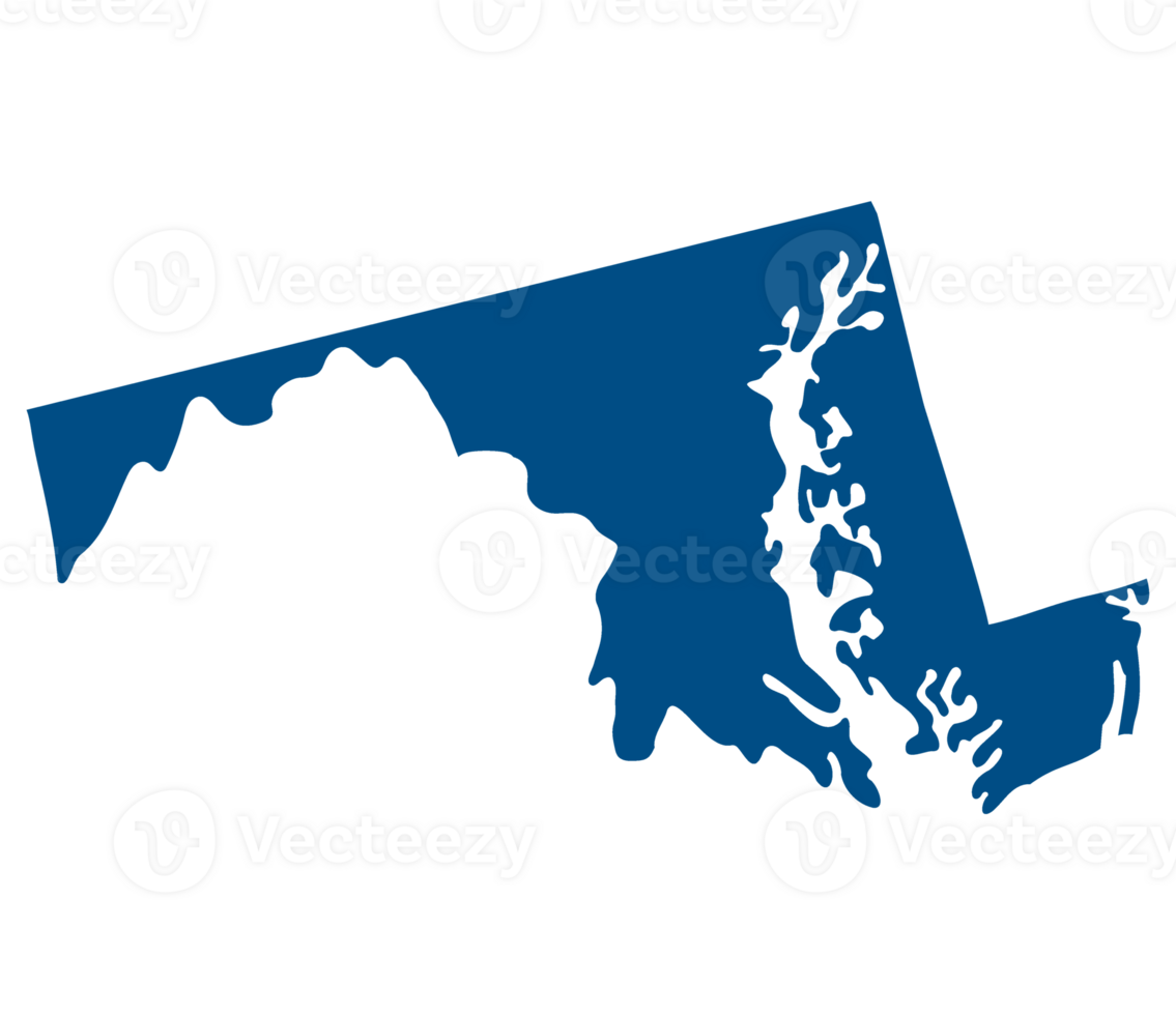 Maryland state map. Map of the U.S. state of Maryland. png