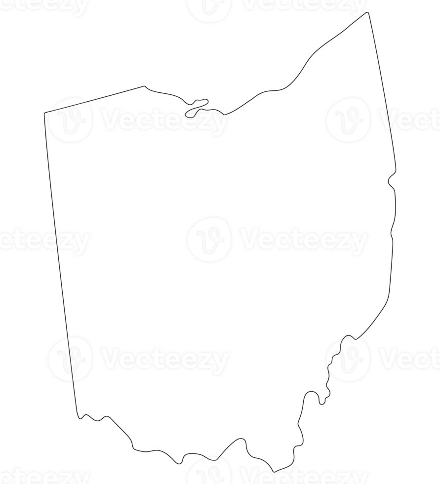 Ohio state map. Map of the U.S. state of Ohio. png