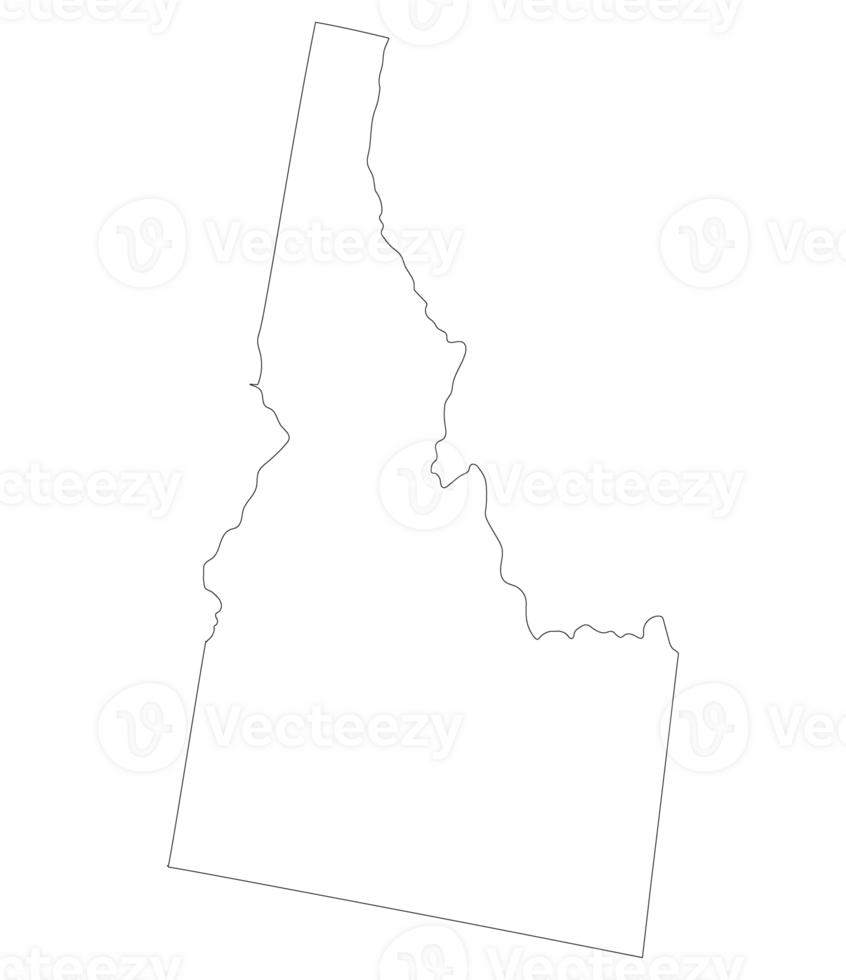 Idaho state map. Map of the U.S. state of Idaho. png