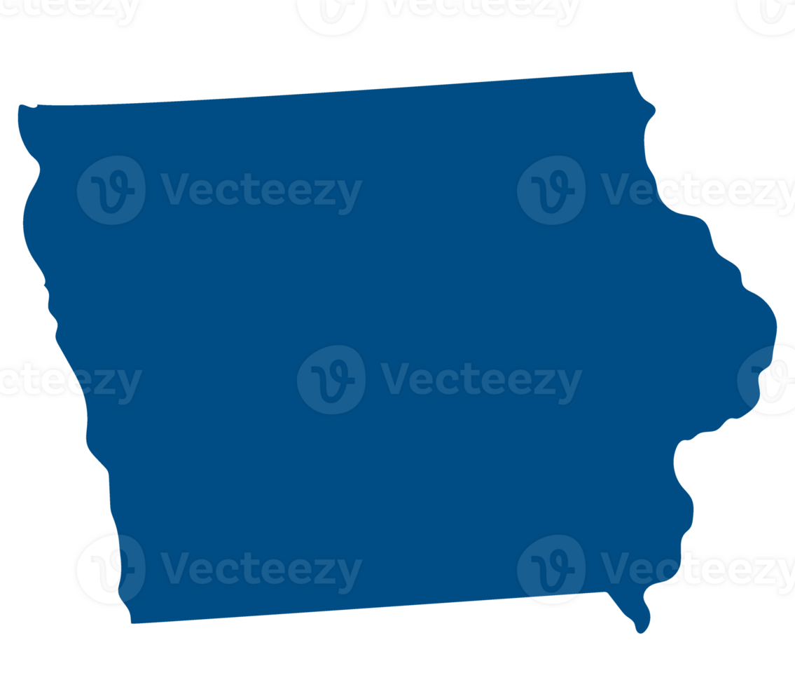 Iowa state map. Map of the U.S. state of Iowa. png