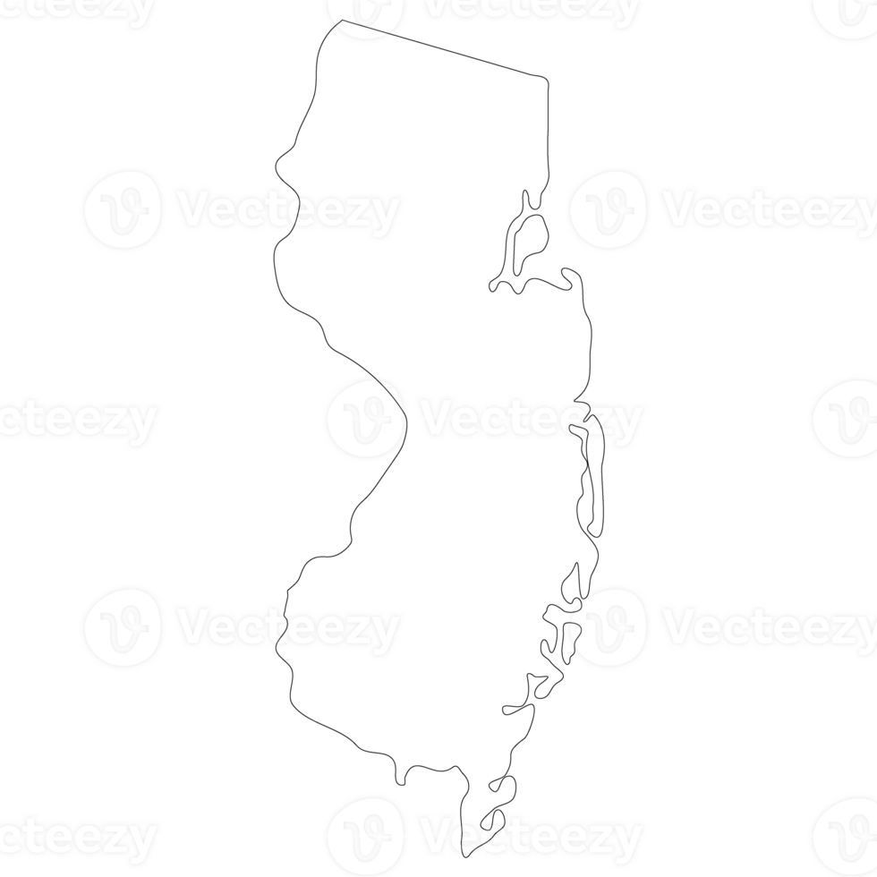 New Jersey state map. Map of the U.S. state of New Jersey. png