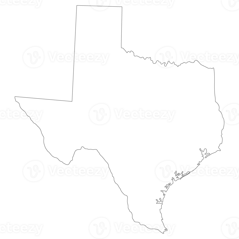 Texas state map. Map of the U.S. state of Texas. png