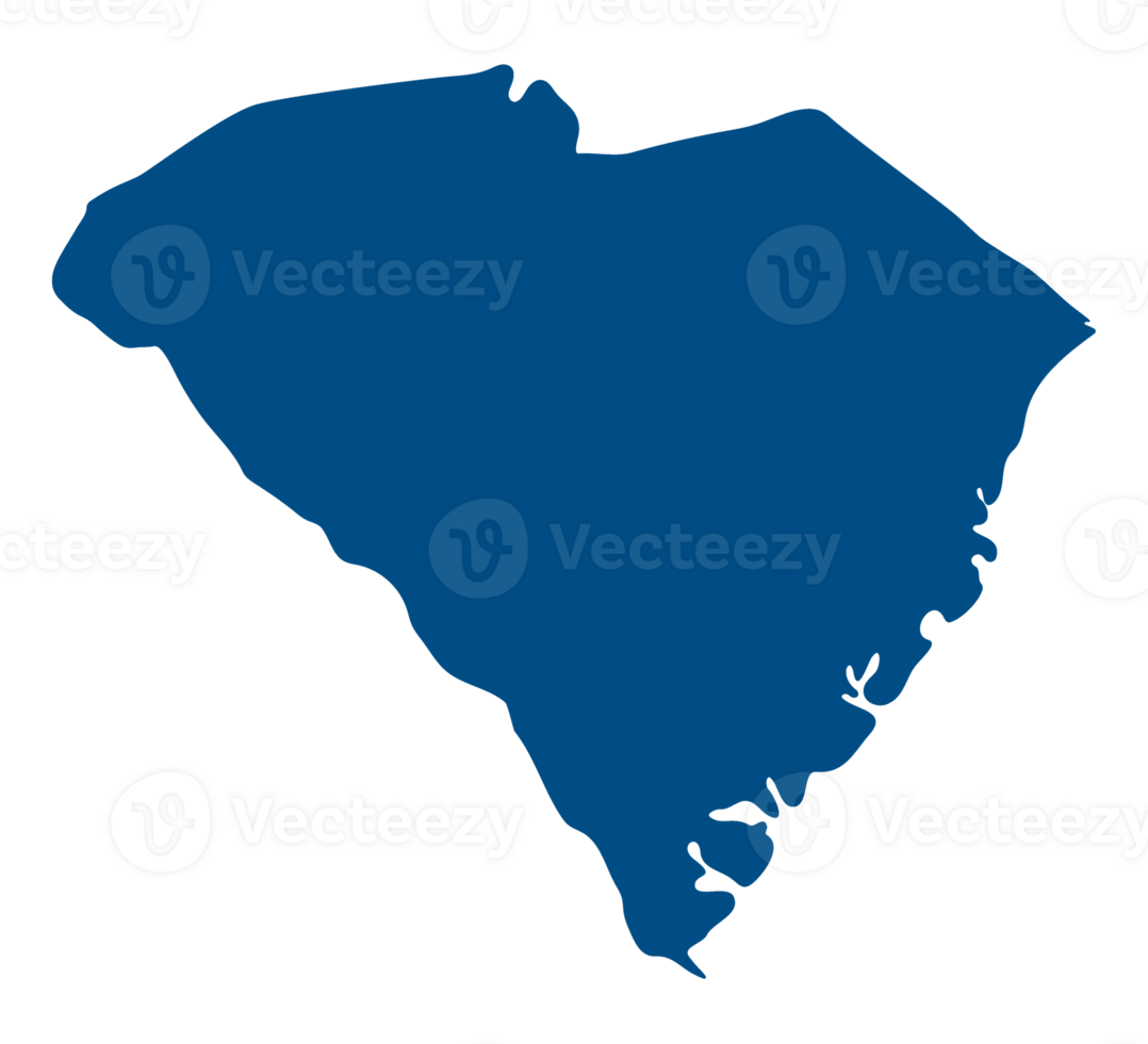 South Carolina state map. Map of the U.S. state of South Carolina. png