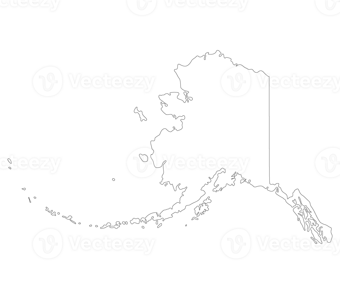 Alaska state map. US state of Alaska map. png