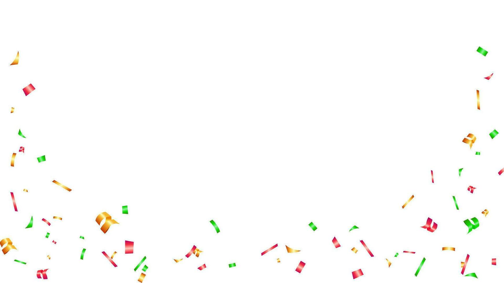 Merry Christmas and happy new year celebration with confetti for holiday or birthday party vector