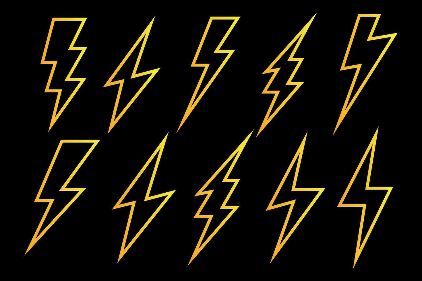 Electricity icon, electric power, energy, bolt circle symbol. vector