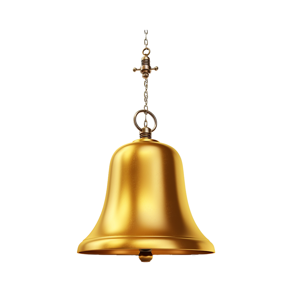 AI generated 3d bell isolated on transparent background png